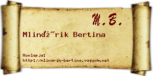 Mlinárik Bertina névjegykártya